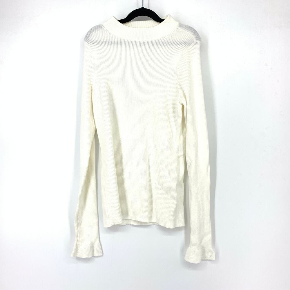 Rachel Parcell Sweater Women's Size M Pullover Top Long Sleeve Cream NWT